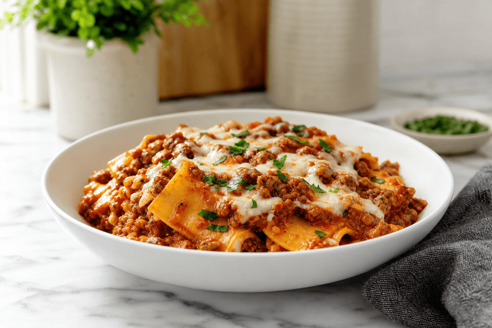 Protein Lasagne Sheet Skillet prepared meal